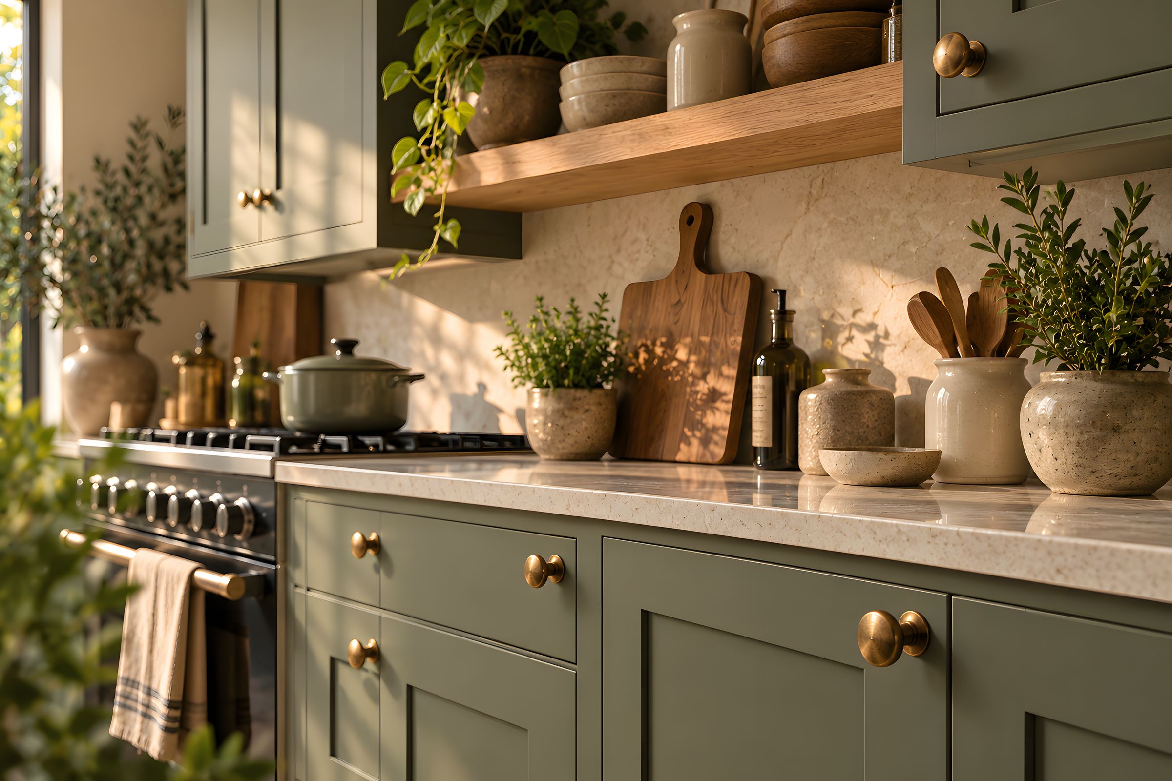 Sage kitchen cabinetry